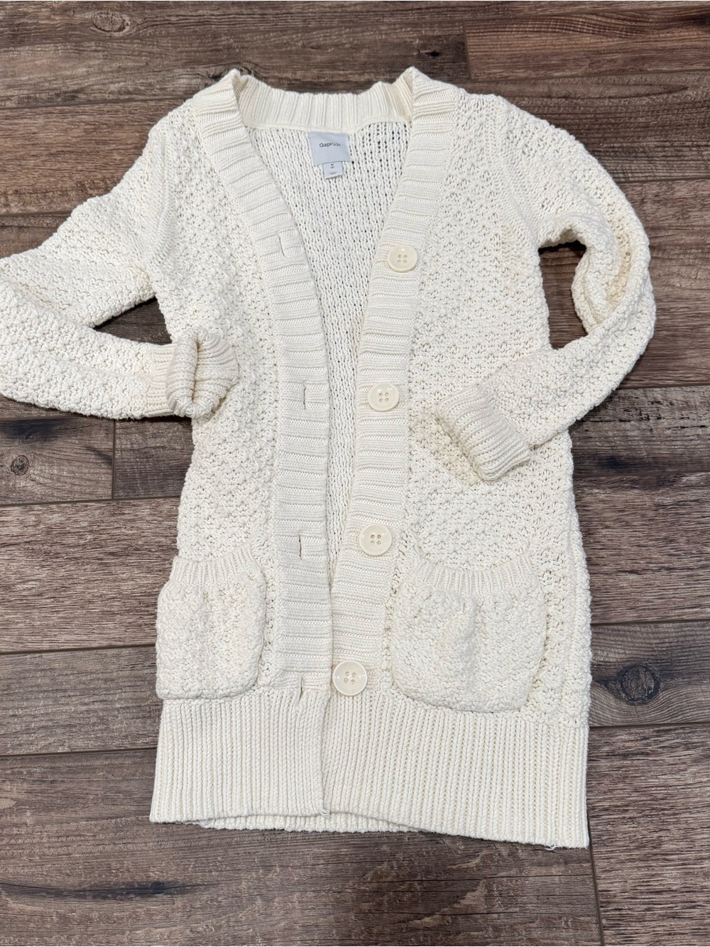 Gap kids Cream Chunky Knit Button-Front Cardigan Sweater